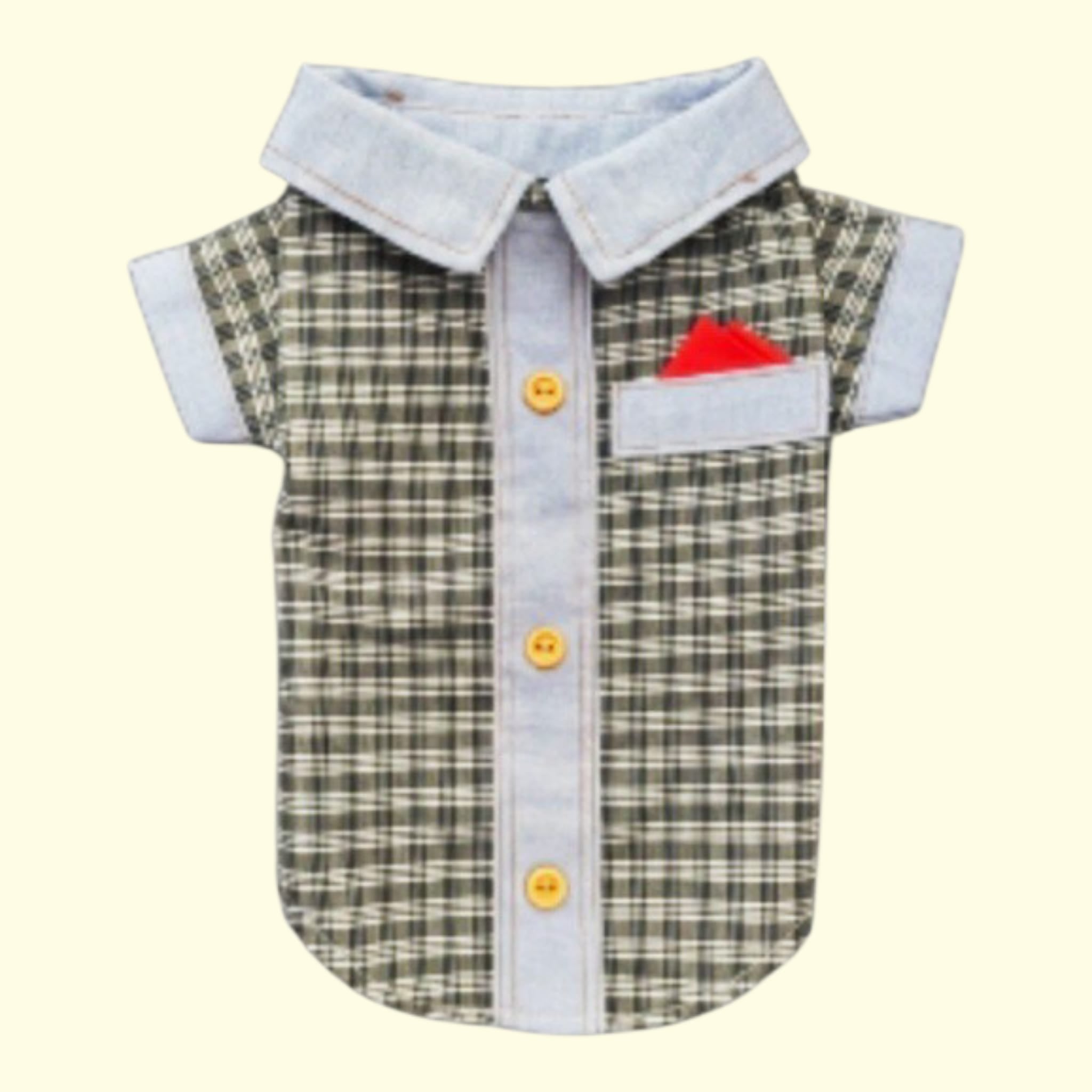 Camisa de tela con Pañuelo para mascotas