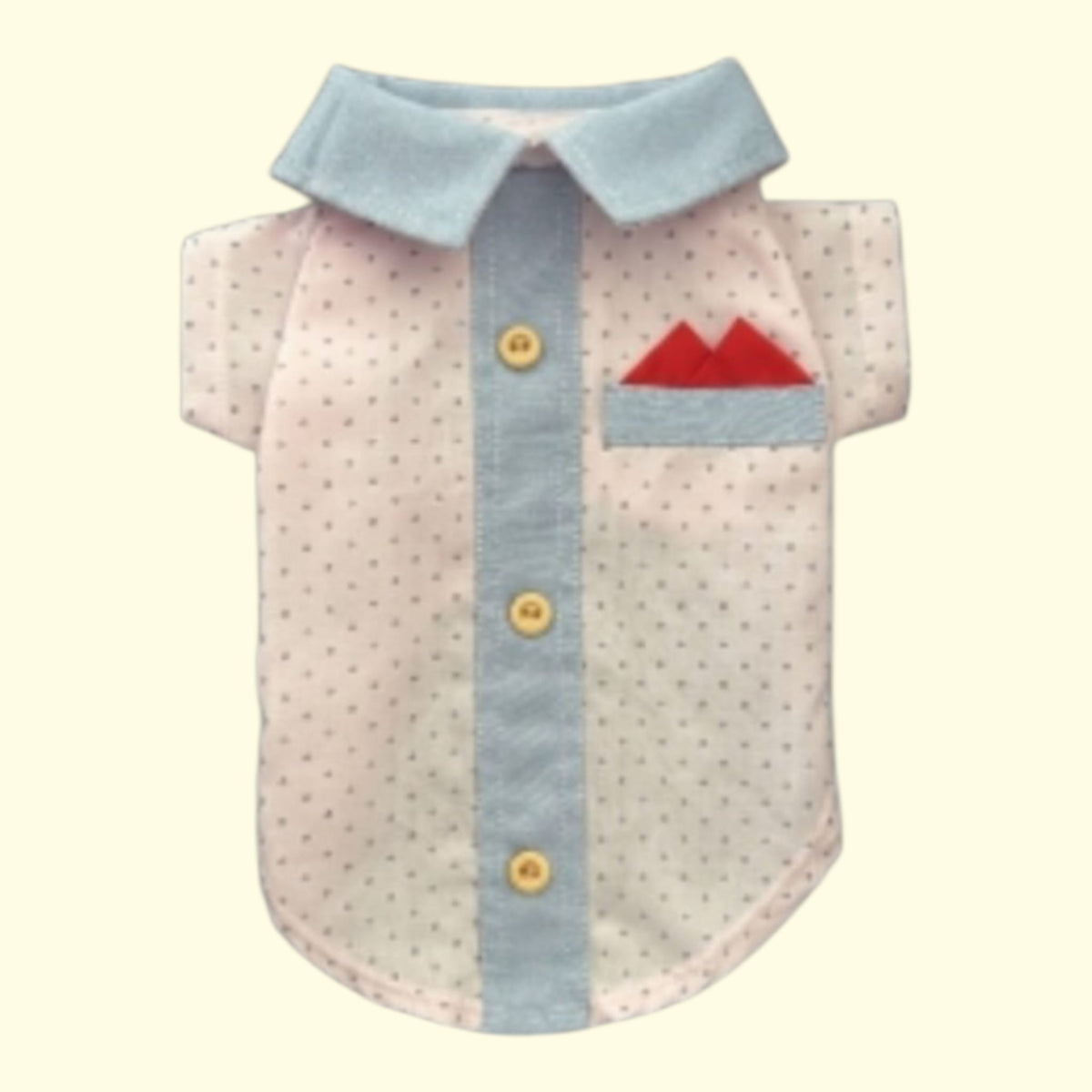 Camisa de tela con Pañuelo para mascotas