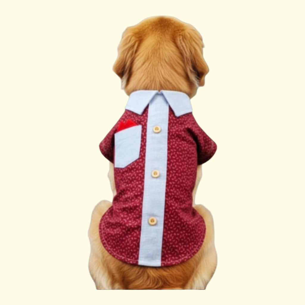 Camisa de tela con Pañuelo para mascotas