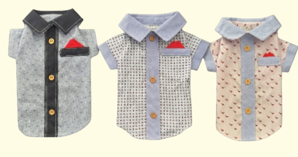 Camisa de tela con Pañuelo para mascotas