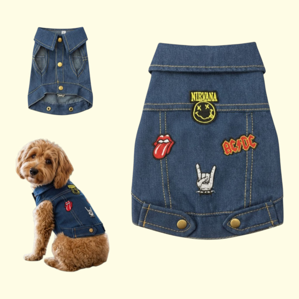 Chaleco Jean Rockstar para mascotas