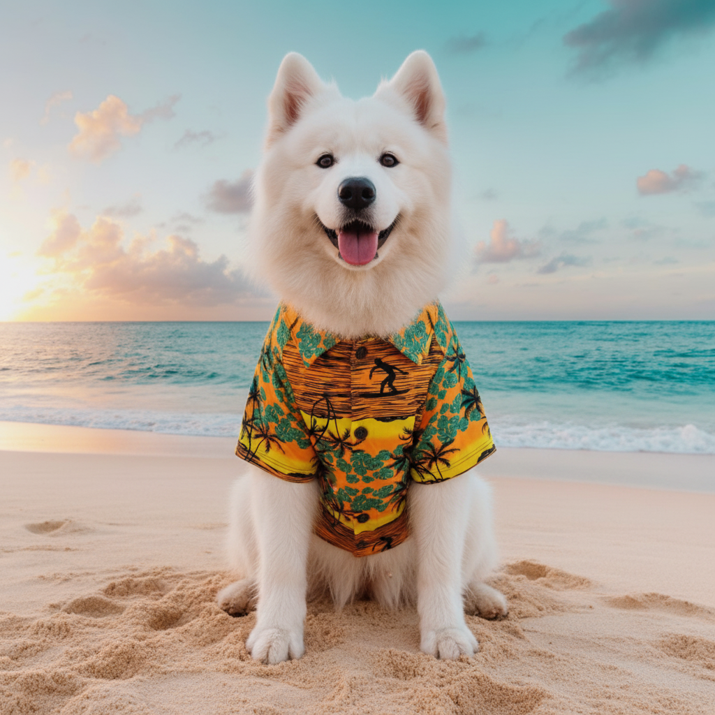 Camisa Playera Hawaiana para mascotas