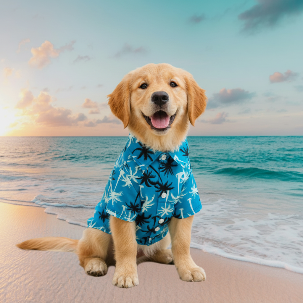 Camisa Playera Hawaiana para mascotas